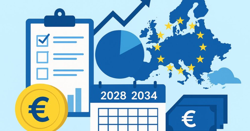 Positionieren Sie Ihr Unternehmen für die Förderprioritäten, Ausschreibungen, Änderungen im Beschaffungswesen und Strategien für KMU, Start-ups und Innovatoren des EU-MFR 2028–2034.