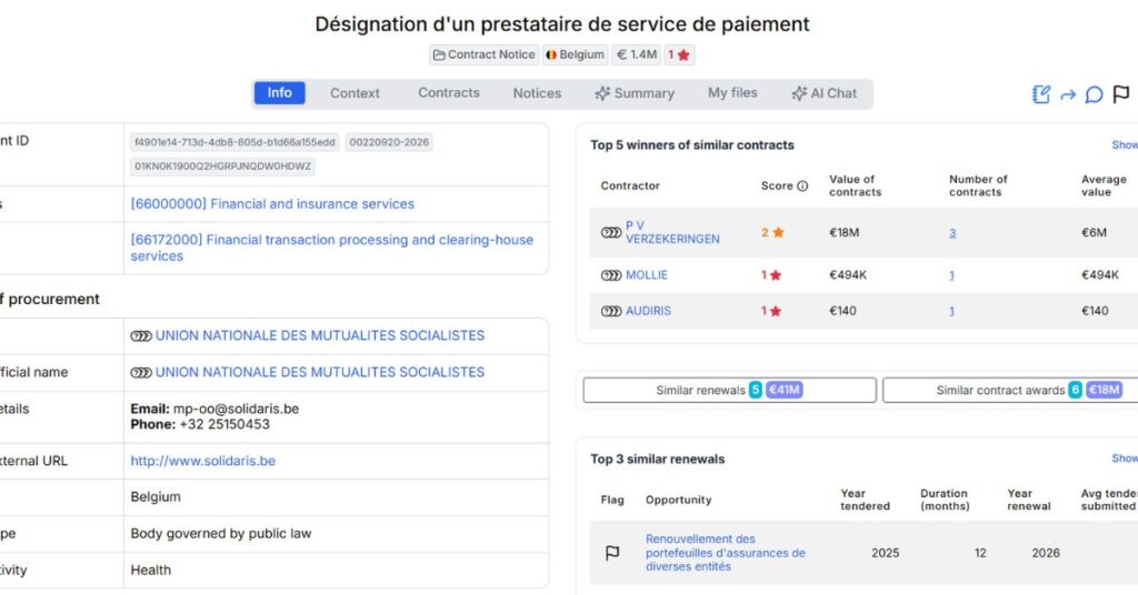 Désignation d'un prestataire de service de paiement