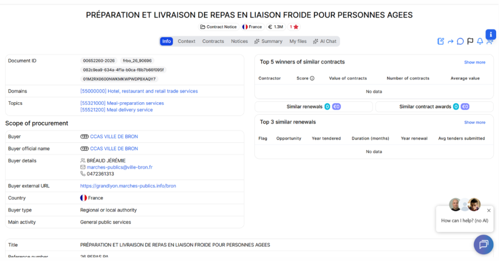 PRÉPARATION ET LIVRAISON DE REPAS EN LIAISON FROIDE POUR PERSONNES AGEES