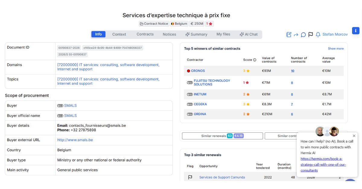 Services d’expertise technique à prix fixe