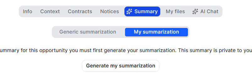Summarize tenders with AI